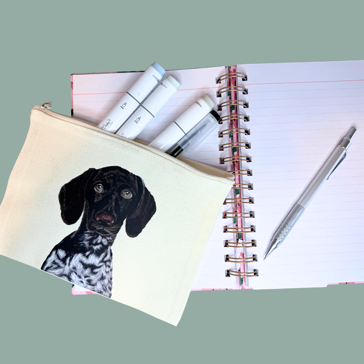 Zippered Pouch - Baxter the German Shorthaired Pointer