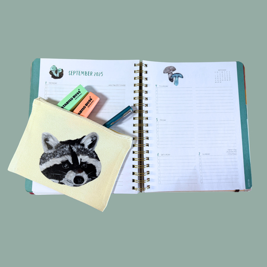 Zippered Pouch - Bert the Raccoon