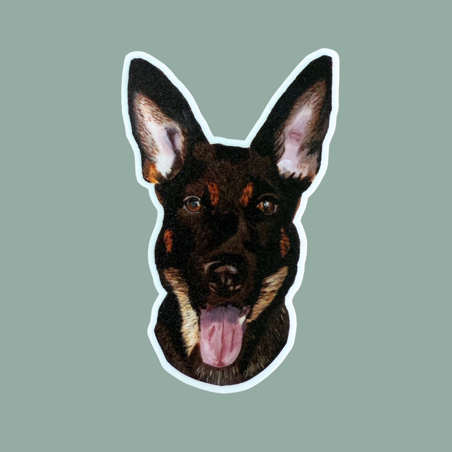 Die-Cut Vinyl Sticker - Happy the German Shepherd