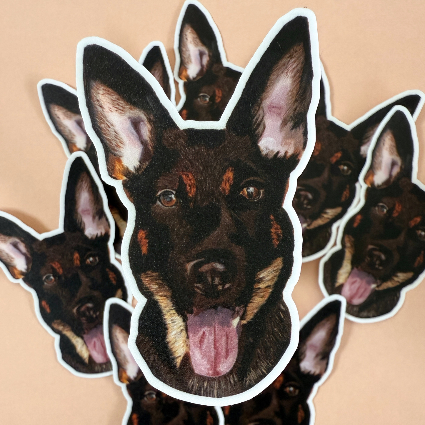 Die-Cut Vinyl Sticker - Happy the German Shepherd