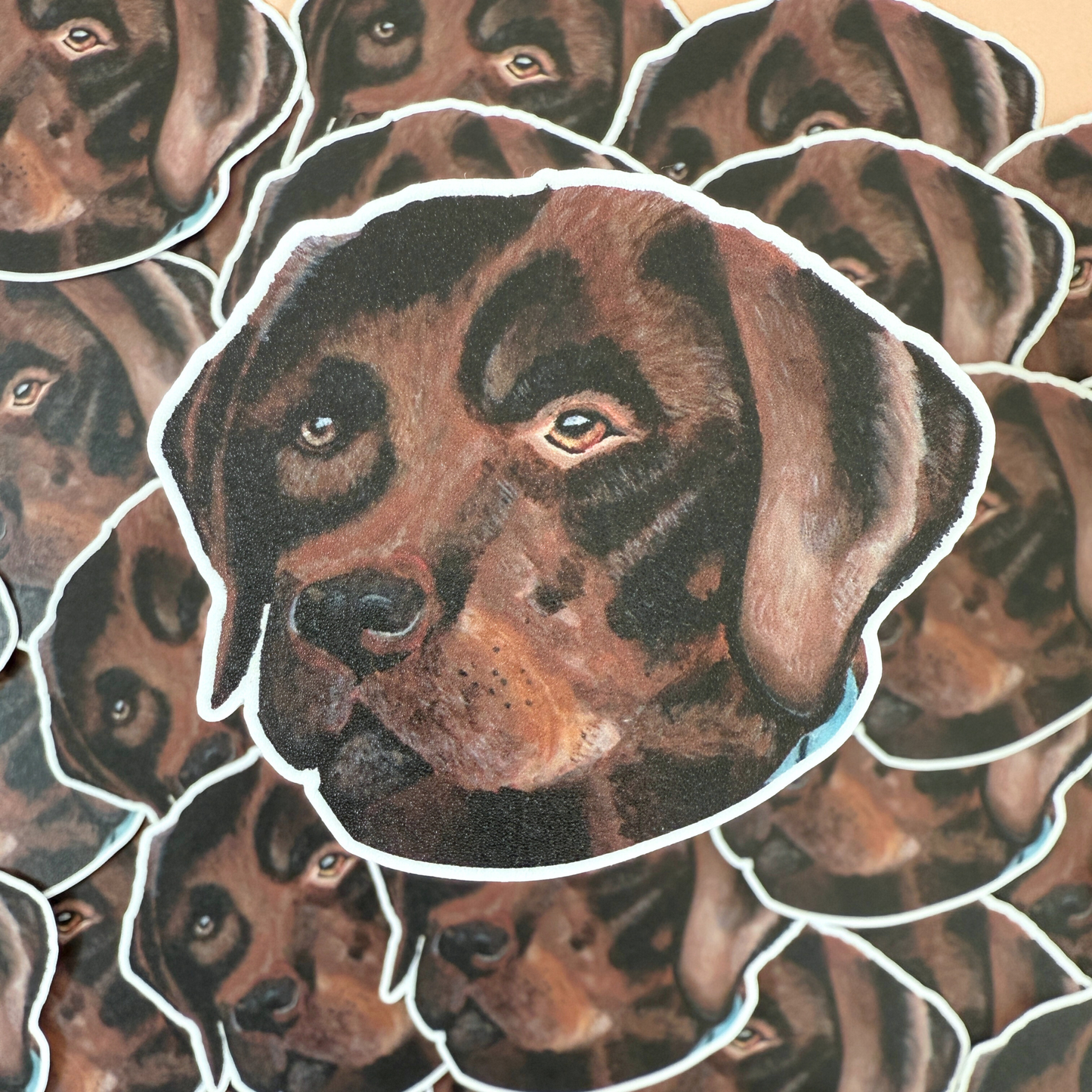 Die-Cut Vinyl Sticker - Hershey the Chocolate Lab