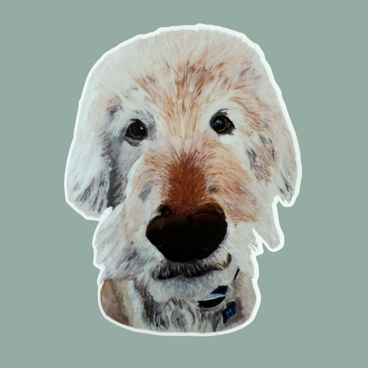 Die-Cut Vinyl Sticker - Marty the Golden Doodle