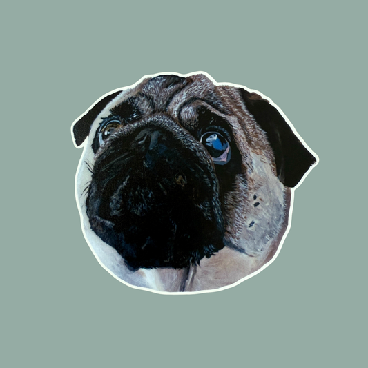 Die-Cut Vinyl Sticker - Milo the Pug