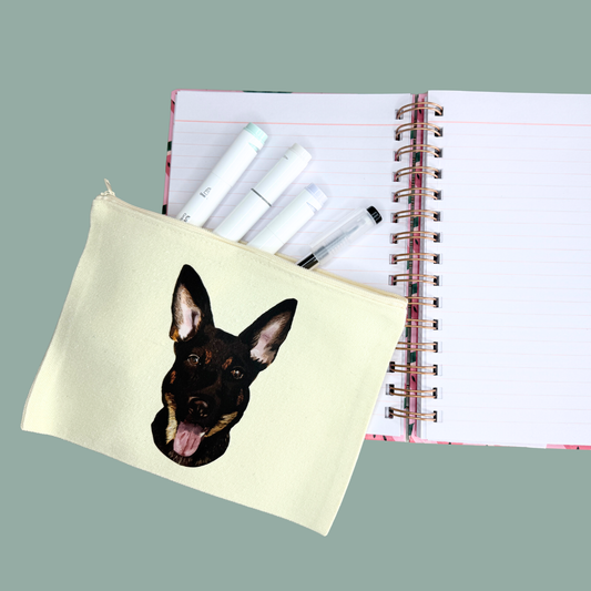 Zippered Pouch - Happy the German Shepherd